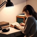 **

A cozy, quiet study space with a clean desk, soft lighting, and a comfortable chair. A person is focused on a book, with a muted smartphone out of sight.

**